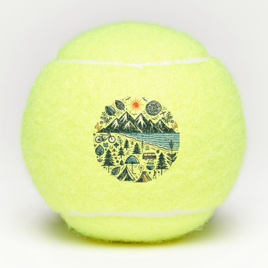 Nature Adventure Camping Travel Exploration Tennisbälle (Vorderseite)