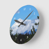 Nature Alaska Denali Landschaft Foto Runde Wanduhr (Winkel)