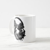 Nature and Music Headphones–Black and White Artist Kaffeetasse (Vorderseite Links)