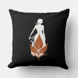 Nature and Woman Silhouette Elegant Feminine Art Kissen