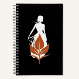 Nature and Woman Silhouette Elegant Feminine Art Notizblock