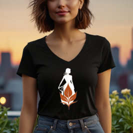 Nature and Woman Silhouette Elegant Feminine Art T-Shirt