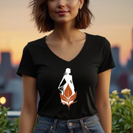 Nature and Woman Silhouette Elegant Feminine Art  T-Shirt