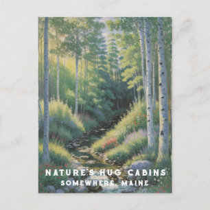 *~* Nature AP49 Maine Forest Woods Vacation Stream Postkarte