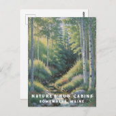 *~* Nature AP49 Maine Forest Woods Vacation Stream Postkarte (Vorne/Hinten)