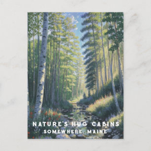 *~* Nature AP49 Maine Wald Stream Vacation Postkarte