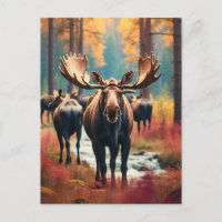 *~* Nature AP49 MOOSE Forest PINES STREAM