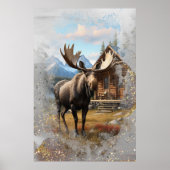 *~* Nature AP49 MOOSE Künstlerisch Cabin Sparkle S Poster (Vorne)