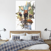 *~* Nature AP49 MOOSE Künstlerisch Forest Hütte Leinwanddruck (Insitu (Schlafzimmer))