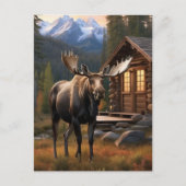 *~* Nature AP49 MOOSE Wald Dusk Mountains Postkarte (Vorderseite)