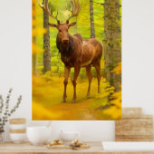 *~* Nature AP49 MOOSE Wald Fall Gelb Poster (Küche)