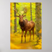 *~* Nature AP49 MOOSE Wald Fall Gelb Poster (Vorne)