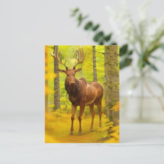 *~* Nature AP49 MOOSE Wald Fall Gelb Postkarte (Stehend Vorderseite)
