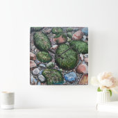 Nature Beach Rocks Modern Quadratische Wanduhr (Zuhause)