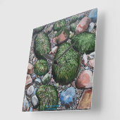 Nature Beach Rocks Modern Quadratische Wanduhr (Winkel)