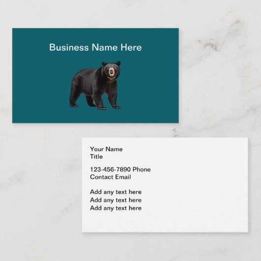 Nature Bear Theme Business Cards Visitenkarte (Vorne/Hinten)