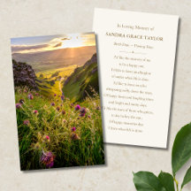 Nature Beileid Funeral Memorial Card