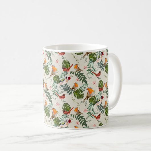 Nature Bird Pattern - Ornithology Gift cute summer Kaffeetasse (VorderseiteRechts)