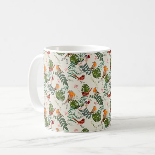 Nature Bird Pattern - Ornithology Gift cute summer Kaffeetasse (Vorderseite Links)