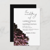 Nature Black & White Hydrangea Wedding Einladung (Vorne/Hinten)