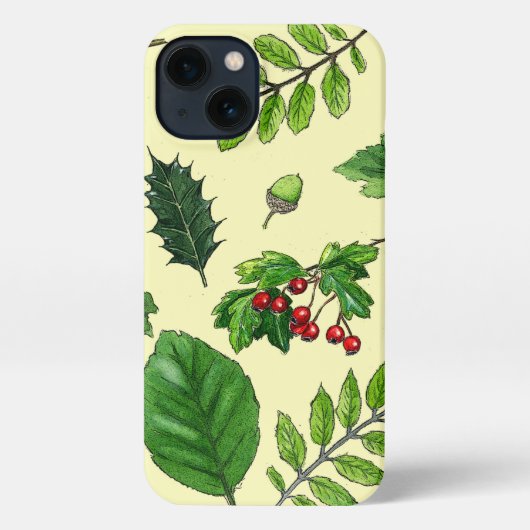 Nature Blätter and beries phone case iPhone Hülle (Rückseite)