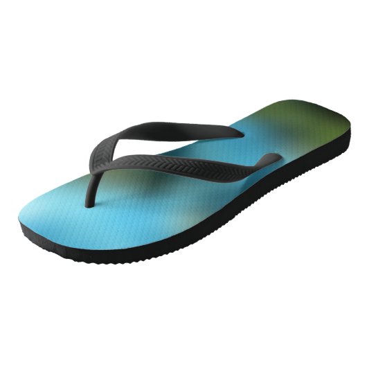 Nature Blue Green Custom Created Flip Flops Badesandalen (Schrägansicht)
