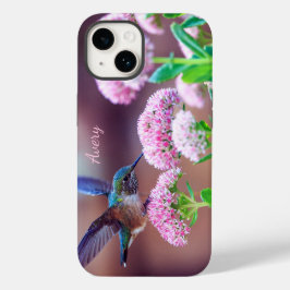 Nature Blue Hummingbird Pink Blume Name Case-Mate iPhone 14 Hülle