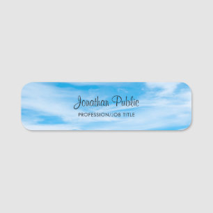 Nature Blue Sky Clouds Handgeschriebenes Skript Tr Namensschild