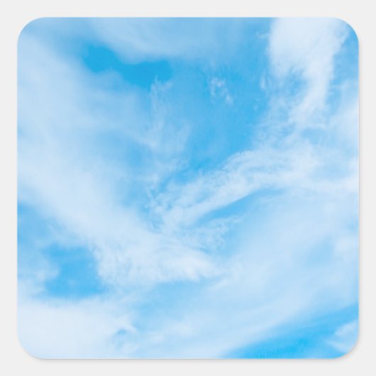 Nature Blue Sky White Clouds Blank Template Quadratischer Aufkleber (Vorderseite)