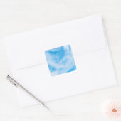 Nature Blue Sky White Clouds Blank Template Quadratischer Aufkleber (Umschlag)