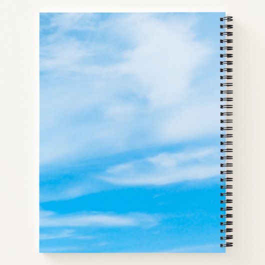 Nature Blue Sky White Clouds Moderne Custom Notizblock (Rückseite)