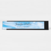 Nature Blue Sky White Clouds Moderne Elegante Tren Schreibtischnamensplakette (Vorderseite )
