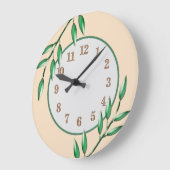 Nature Botanicals Green Blätter Baby Kinderzimmer Große Wanduhr (Winkel)