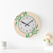 Nature Botanicals Green Blätter Baby Kinderzimmer Große Wanduhr (Zuhause)