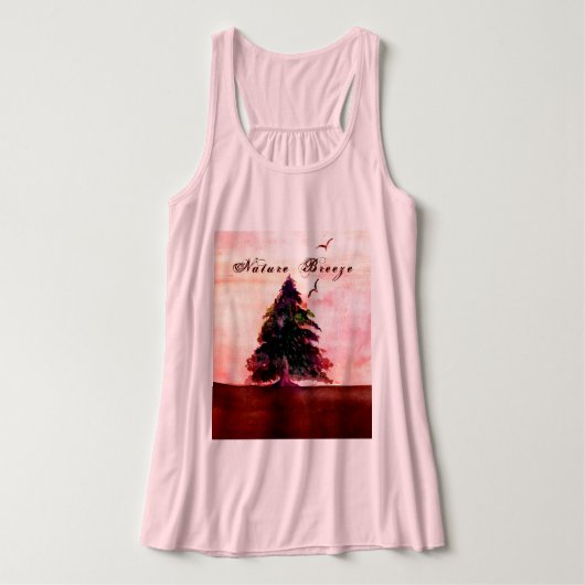 Nature Breeze Earth Tree Sparrows Blush Pink Tank Top (Design Vorderseite)