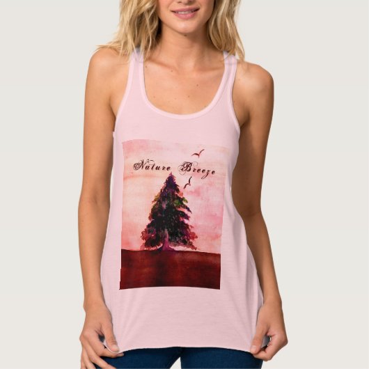 Nature Breeze Earth Tree Sparrows Blush Pink Tank Top (Vorderseite)