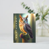 Nature Brown Owl Artwork Thank You Postkarte (Stehend Vorderseite)