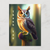 Nature Brown Owl Artwork Thank You Postkarte (Vorderseite)