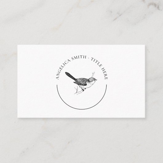 Nature - Bushtit Bird Logo Business Card Visitenkarte (Vorderseite)