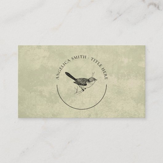 Nature - Bushtit Bird Logo Business Card Visitenkarte (Vorderseite)