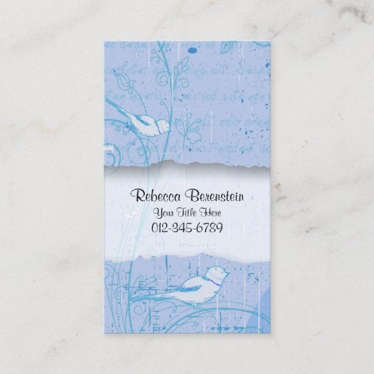 Nature Business Card Bird Wirbel Visitenkarte (Vorderseite)