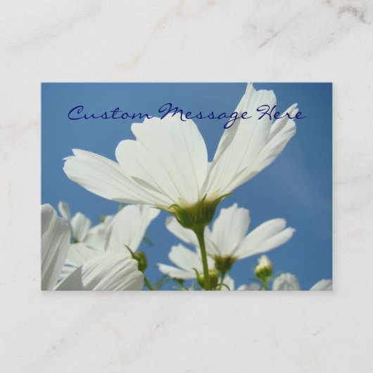 Nature Business Cards White Daisy Blume Blue Sky Visitenkarte (Vorderseite)