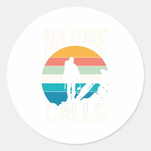 Nature Calls - Umarmung des Großen im Freien Runder Aufkleber (Vorderseite)