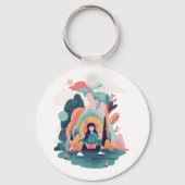 Nature Calm Aesthetic Art Keychain Schlüsselanhänger (Rückseite)