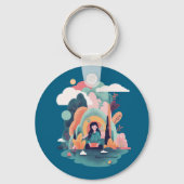 Nature Calm Aesthetic Art Keychain Schlüsselanhänger (Rückseite)
