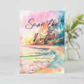 Nature Chic Beach Wedding Save The Date (Stehend Vorderseite)