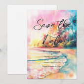 Nature Chic Beach Wedding Save The Date (Vorne/Hinten)