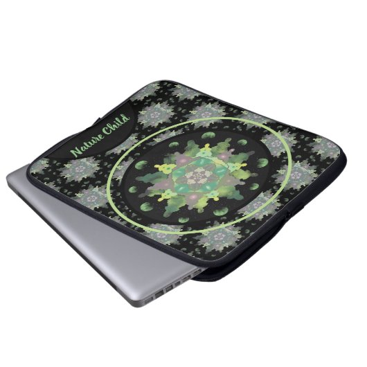 Nature Child Mandala Pattern Laptopschutzhülle (Vorne Knopf)