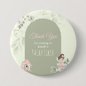 Nature Cute Flower Fairy 1st Birthday Button (Vorderseite)
