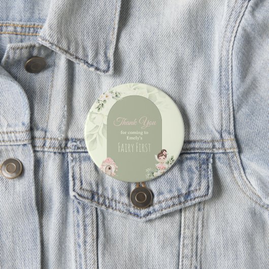 Nature Cute Flower Fairy 1st Birthday Button (Beispiel)